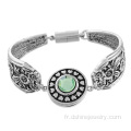 Antique Silver plaqué sculpté fleur Noosa Snap Bracelet